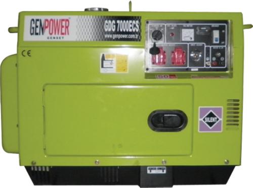 Genpower 7 kVA Dizel Portatif Kabinli Monofaze Jeneratör GBG7000EC (Sessiz)